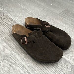 Birkenstock Boston Soft Footbed - Suede Leather - Mocha
